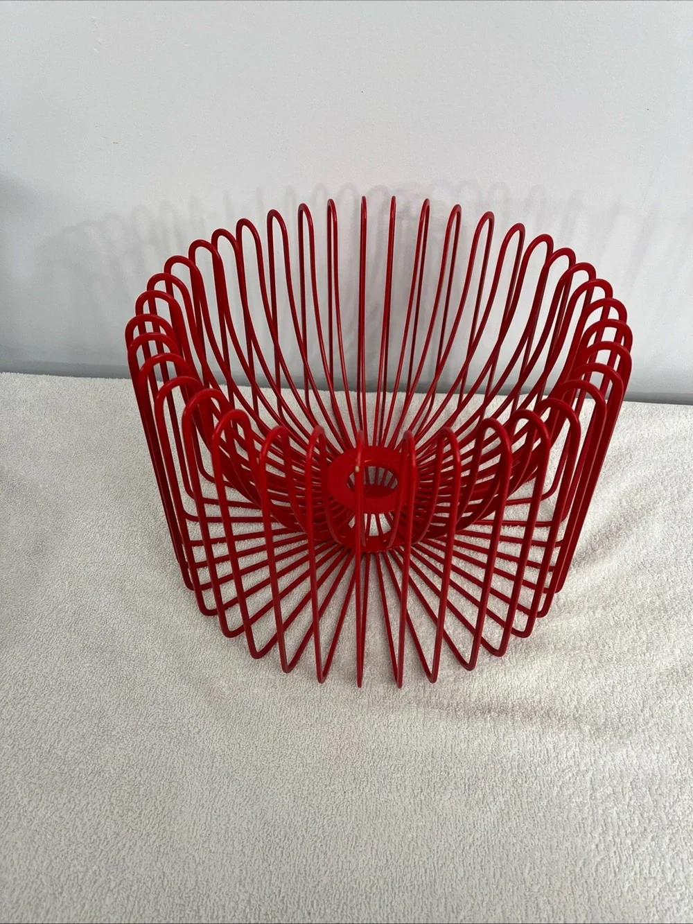 Vintage Ikea Trådig Fruit Basket – Ehlen Johansson Red Wire Bowl  1990s Rare
